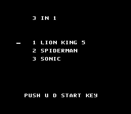 The 3-in-1 Lion King 5 Title Screen